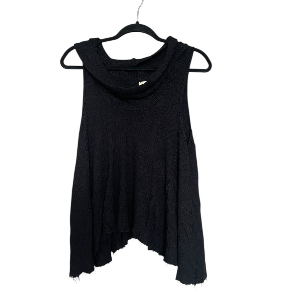 Free People Black Sleeveless Draped Tank Top